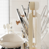 Wall-Mounted Pot Lid Organizer Rack - Kitchen Storage Holder with Adhesive Mount (31.5 x 20.8 x 3.5 cm) thumbnail