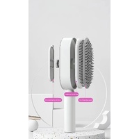Self-Cleaning Hair Brush with One-Click Release | Massage Cushion Design, Anti-Frizz and Detangling Brush (purple) thumbnail
