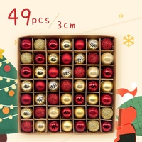 49-Piece Christmas Ornament Set - 3cm Red, Gold Baubles for Christmas Tree Decoration thumbnail