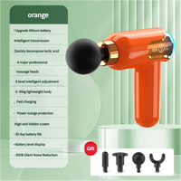 LC002 Orange Portable Massage Gun - Deep Tissue Muscle Massager with 4 Heads and 9 Speed Settings thumbnail