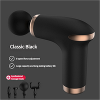 Classic Black Massage Gun - 6-Speed Deep Tissue Massager with 4 Professional Massage Heads thumbnail