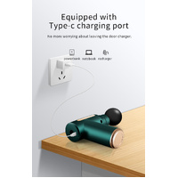 Compact Black Massage Gun - Deep Tissue Muscle Massager with 4 Interchangeable Heads thumbnail