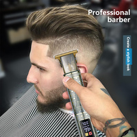 Professional Vintage Beard Design Hair Trimmer - Digital Display Cordless Trimmer with Adjustable Guards and USB Charging thumbnail