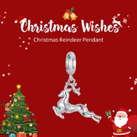 Sterling Silver Reindeer Charm - Festive Christmas Pendant with Colorful  Accents (weighs approximately 2g) thumbnail