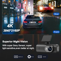 New 4K Car Dash Cam – Front and Rear Dual Recording, Wi-Fi Connectivity, GPS Tracking, 1080P + 4K Resolution thumbnail