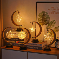 LED Multi-Shape Decorative Lights - Star, Moon, Apple USB Night Lights with Handmade Hemp Rope, Warm Iron Craft, Perfect Birthday & Christmas Gift thumbnail