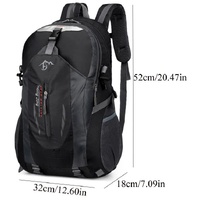 Black Lightweight Hiking Backpack - Waterproof Outdoor Travel & Camping Bag with Multi-Compartment Design thumbnail