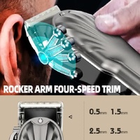 White Professional Cordless Hair Clipper with LED Display - Rechargeable Electric Hair Trimmer for Men thumbnail