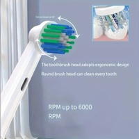 White Rechargeable Electric Toothbrush with Travel Case - 8 Replacement Heads for Deep Cleaning thumbnail