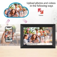 10.1-Inch Wooden Frame WiFi Digital Photo Frame - 32GB Storage, IPS Touchscreen, App Remote Sharing thumbnail