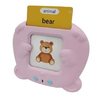 Pink Bear-Shaped Early Education Card Reader - Interactive Learning Toy with 510 Flashcards for Kids thumbnail