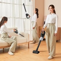 Green Portable Cordless Vacuum Cleaner - 120W, 10KPa Suction, 2000mAh Battery, Lightweight Design, with Soft Brush Attachment thumbnail