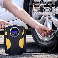 Portable 12V Digital Tire Inflator Air Compressor with LED Light - 120W, 300cm Power Cord, Multi-Purpose for Cars, Motorcycles, Bicycles, and Inflatab thumbnail