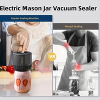 Portable Vacuum Sealer for Mason Jars,Regular Model KZ-80 (60 sec stop or manual stop) - Black Electric Food Preservation Machine with  LED Display thumbnail