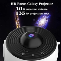High-Definition Focusable Starry Galaxy Projector Lamp - Creative Bedroom Mood Light with 13 Film Slides (Black & White) thumbnail