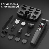 Gray Multifunctional Rechargeable Hair Clipper Set - Waterproof Electric Hair Trimmer thumbnail