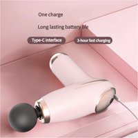 Pink Mini Portable Fascia Gun - 6-Speed Adjustable Muscle Massage Gun, Type-C Charging, 5W Power thumbnail