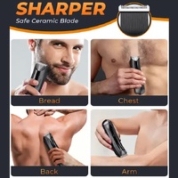 Men's Electric Hair Removal Trimmer - Smart Digital Display, Rechargeable Private Area Shaver, Model PR-8003 thumbnail