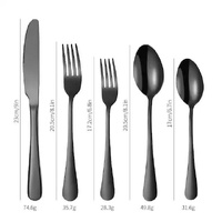 Bright color 410 Stainless Steel Cutlery Set - Western Steak Knife, Fork & Spoon Set, 4 Set/20-Piece Dinnerware Set thumbnail