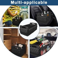 Black Foldable Car Trunk Storage Box with Multiple Compartments - Large Capacity Collapsible Organizer for Car thumbnail