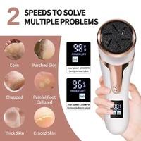 White Electric Foot Callus Remover - Rechargeable Waterproof Pedicure Tool with Automatic Dead Skin Removal thumbnail