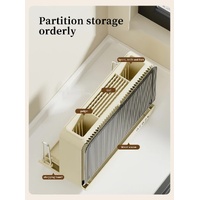 Cream White Multifunctional Kitchen Knife Holder - Integrated Storage Rack for Knives, Chopsticks, and Cutting Boards thumbnail