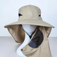 Light Gray Outdoor UV Protection Hat for Men - Detachable Face & Neck Shield, Large Brim Sun Hat for Fishing, Hiking, and Outdoor Activities thumbnail
