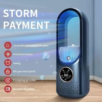 White Desktop Cooling Fan with Humidifier - Bladeless USB Power Spray Air Cooler for Office, Personal Use, and Humidifying thumbnail