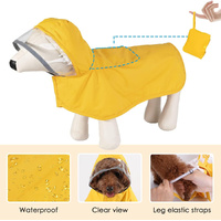 S Yellow Reflective Adjustable Pet Raincoat with Hood - Waterproof Dog Jacket, Adjustable Dog Poncho for Outdoor Protection thumbnail