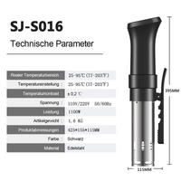 Sous Vide Precision Cooker - Low Temperature Slow Cooker, 1100W Accurate Temperature Control, Includes Recipe for Perfect Steak thumbnail