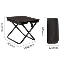 Black Outdoor Folding Stool with Carrying Handle - Portable Camping Seat, Fishing Chair, Collapsible Zipper Stool for Outdoors, Queueing, and More thumbnail