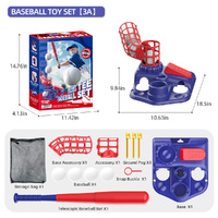 Pink Pedal Serve Drill Baseball Pitching Training Toy Set - Outdoor Parent-Child Softball Batting Practice Kit thumbnail