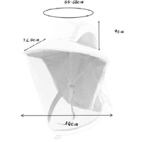 Khaki Outdoor Mosquito-Proof Hat with Face Shield - Breathable Fishing Hat for Men, UV Protection Mesh Mask thumbnail