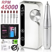 White Portable Rechargeable Electric Nail Drill - Professional Nail Polishing Machine for Beauty Salons thumbnail