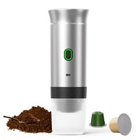 White Portable Espresso Coffee Machine - Universal 3-in-1 Capsule, Coffee Powder, and Espresso Maker thumbnail