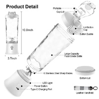 Black 600ml Large Capacity Juicer Cup - Rechargeable Portable Multifunctional Ice Crushing & Fruit Blender thumbnail