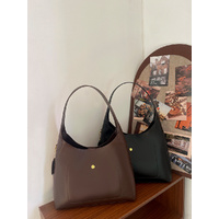 Black Oil-Wax Leather Style Casual Shoulder Bag, Versatile Handbag and Crossbody Tote for Women thumbnail