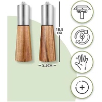 Gold Acacia Wood Pepper Grinder, Manual Multi-Purpose Spice Mill, Kitchen Seasoning Tool thumbnail