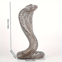Grey Decorative Resin Cobra Statue - Unique Animal Figurine for Home Decor & Creative Gifts thumbnail