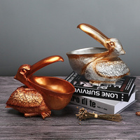 White Pelican Resin Decor Bowl - Unique Key, Candy, and Storage Organizer for Home Decoration thumbnail