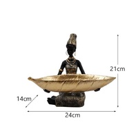 Elegant African Woman Resin Tray - Unique Home Decor and Storage Organizer thumbnail