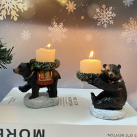 Bear With Candlestick In Hand Candle Holder – Unique Aromatherapy Table Decor thumbnail