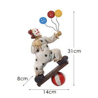 Vintage Circus Clown Figurines - Retro Balloon and Bicycle Ornaments thumbnail