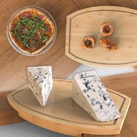 Corner Bamboo Cutting Board with Juice Groove – Space-Saving Kitchen Countertop Board thumbnail