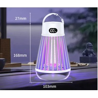 Black 360° Electric Mosquito Killer Lamp - UV Light Insect Zapper with Digital Display for Indoor and Outdoor Use thumbnail