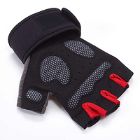 M White Fingerless Workout Gloves with Wrist Support – Non-Slip, Breathable Gym Gloves for Weightlifting and Cycling thumbnail