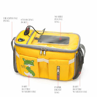 Yellow Stroller Organizer Bag - Multi-Functional Baby Bag with Touchscreen Window, USB Port, and Bottle Holders thumbnail