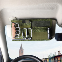 Khaki Car Sun Visor Organizer - Tactical Molle Storage Panel with Multi-Pocket Design thumbnail