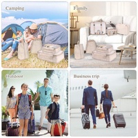 Beige Travel Packing Cube Set - 7-Piece Luggage Organizer for Clothes, Toiletries, and Accessories thumbnail