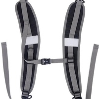 Black Adjustable Reflective double Harness with Clips - Versatile Shoulder Strap for Backpacks and Outdoor Gear thumbnail